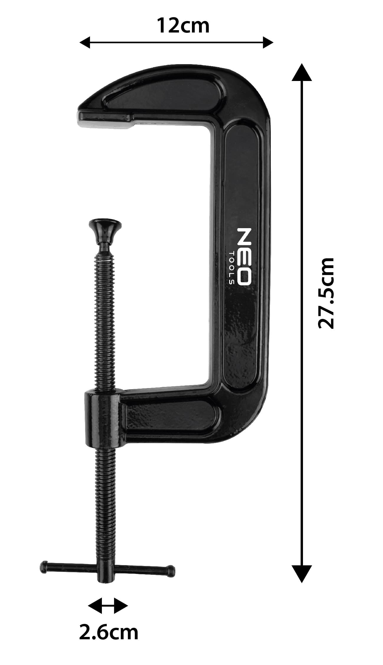 Ścisk stolarski śrubowy typ C (G) 150 mm żeliwny 10