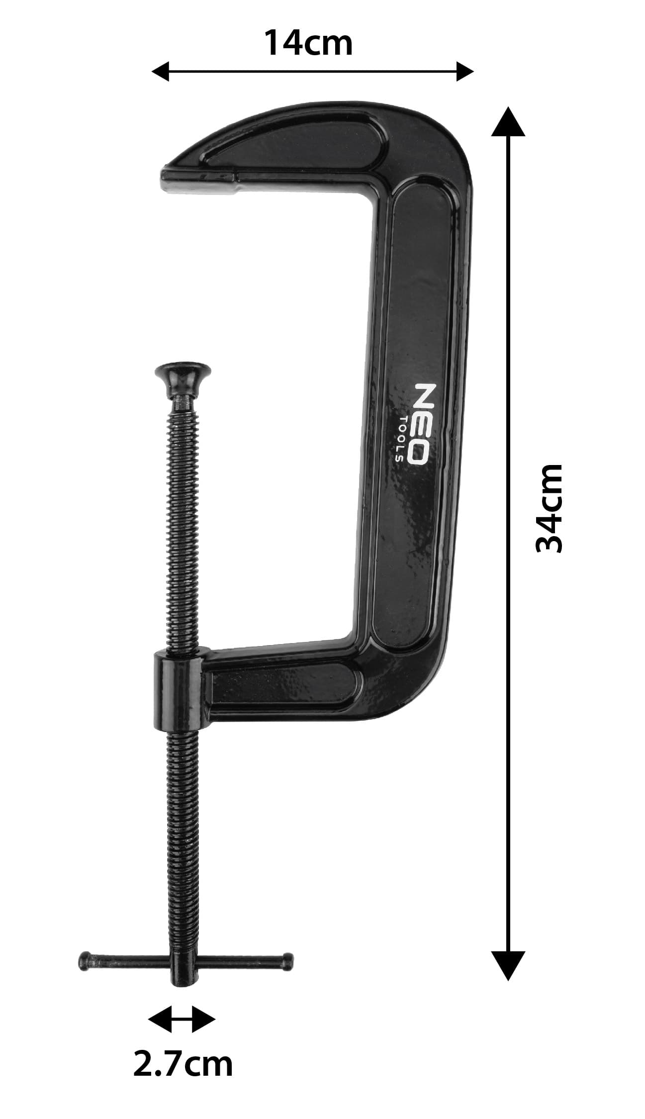 Ścisk stolarski śrubowy typ C (G) 200 mm żeliwny 1570 g 9