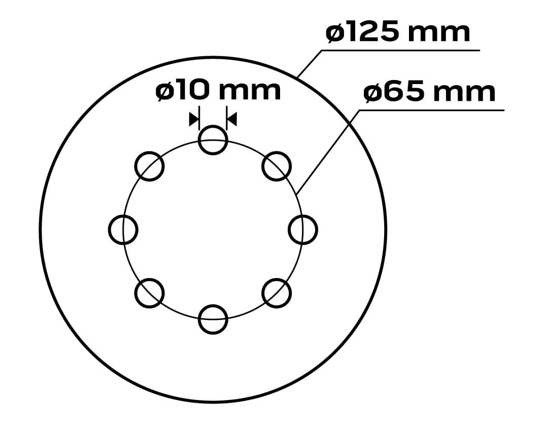 Krążki ścierne na rzep 125 mm, gradacja P240, z 8 otworami 4