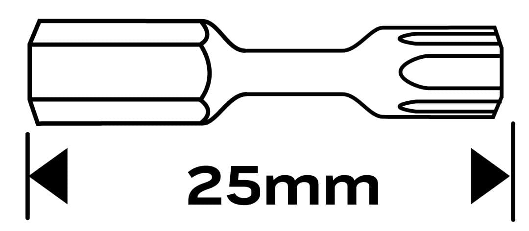 Bity udarowe TX27 o długości 25 mm, 2 sztuki 4