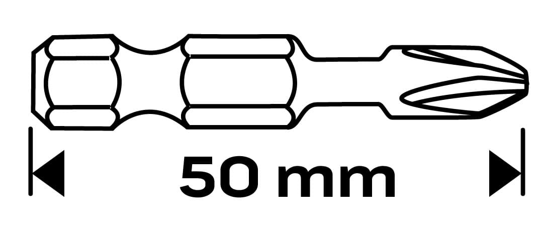 Bity udarowe PH3 długość 50 mm zestaw 2 sztuki 4