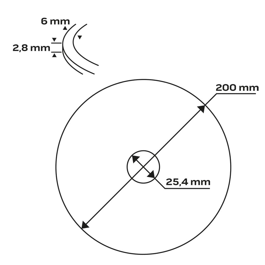 Tarcza diamentowa 200 x 25.4 mm do cięcia turbo 4