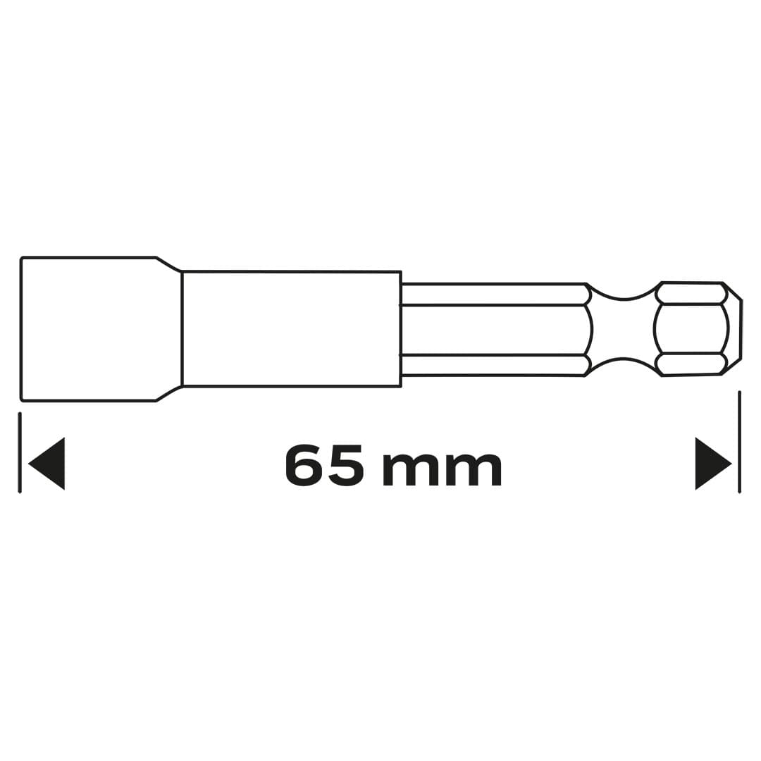 Nasadka magnetyczna 8 mm x 65 mm z trzpieniem 1/4 cala 4