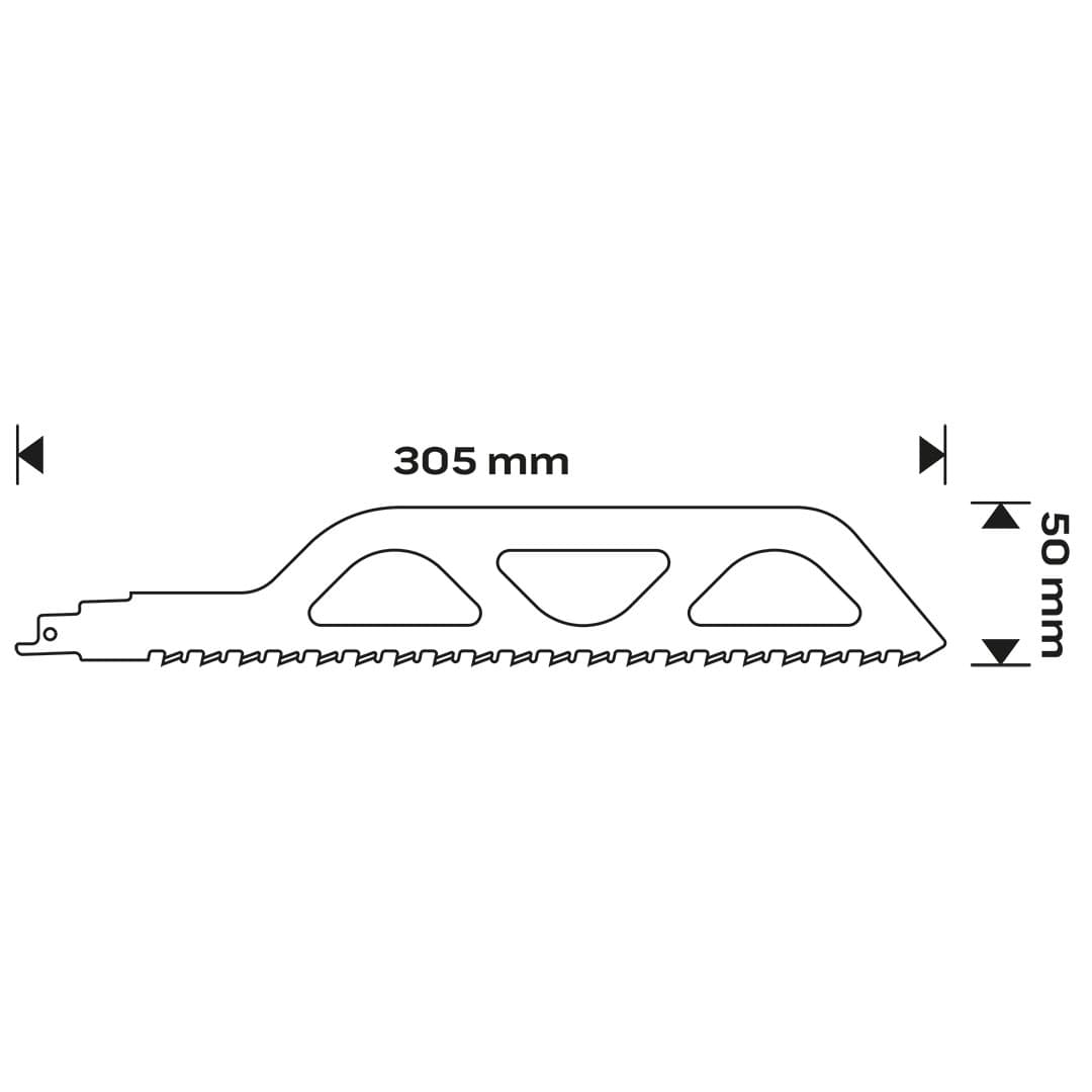 Brzeszczot do piły szablastej HM 305 x 50 x 1.5 mm 2 TPI 4