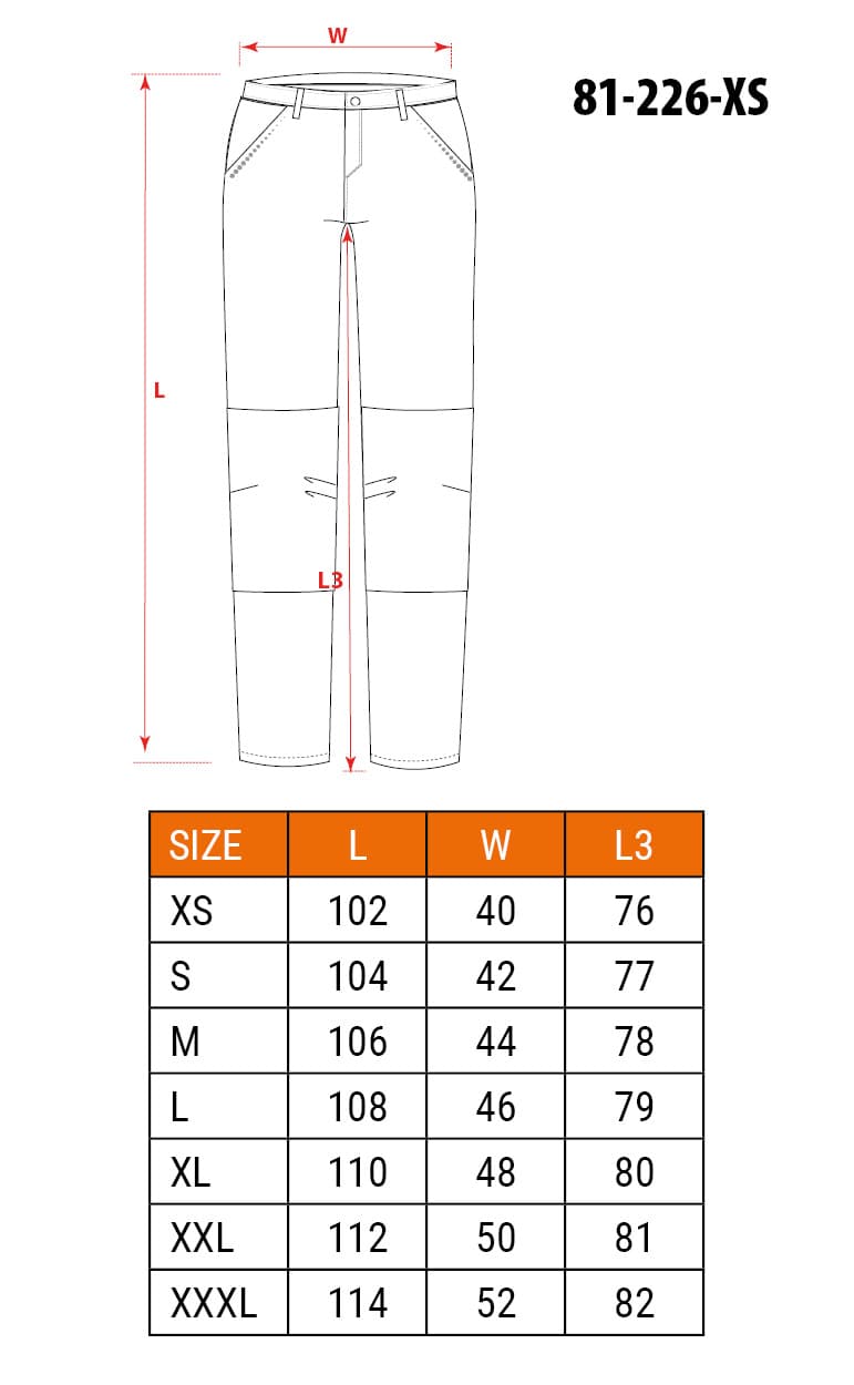 Spodnie robocze PREMIUM z bawełną, poliestrem i elastanem, rozmiar XS 4