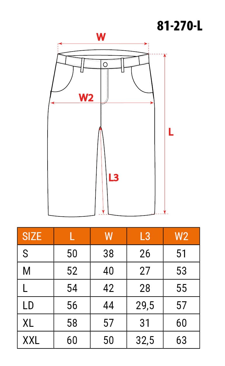 Krótkie spodenki robocze HD z paskiem i odpinanymi kieszeniami rozmiar L/52 4
