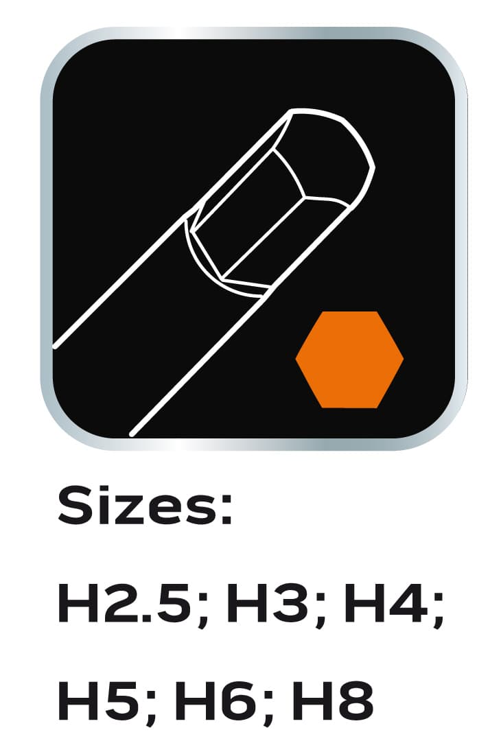 Klucze imbusowe sześciokątne 6 sztuk z wkładką 4