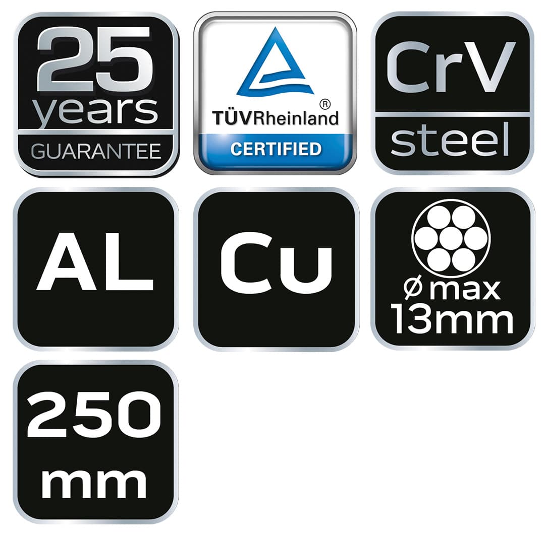 Obcinak do kabli miedzianych i aluminiowych 200 mm NEO 9