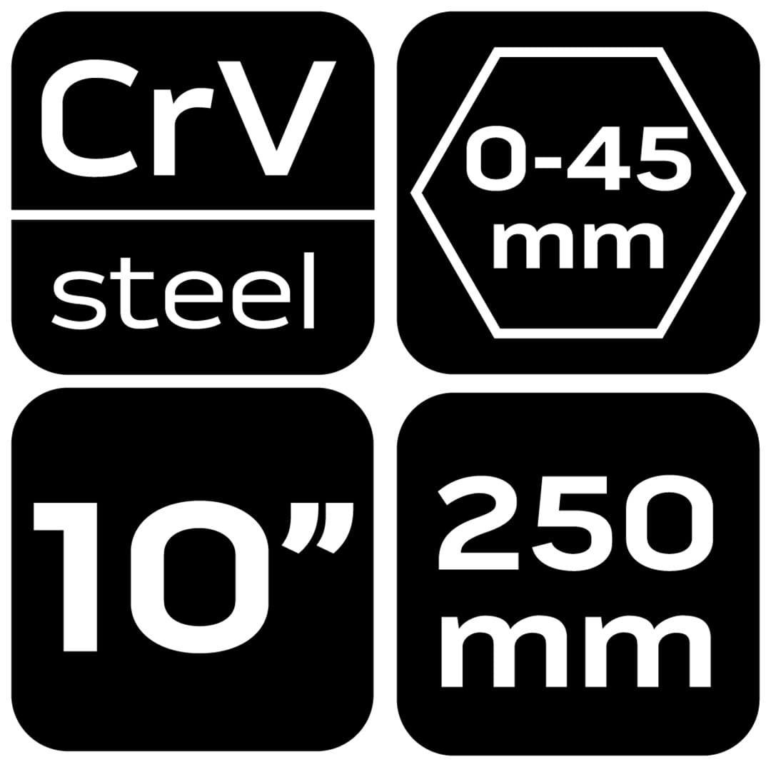 Klucz nastawny do nakrętek 250 mm (10 cali) 3