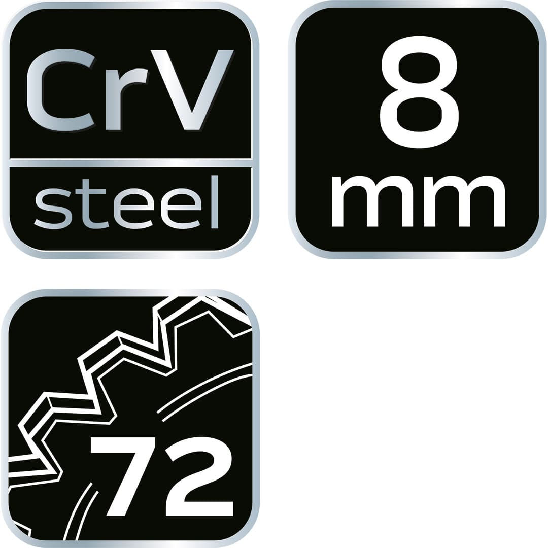 Klucz płasko-oczkowy rozcięty z grzechotką 8 mm 5