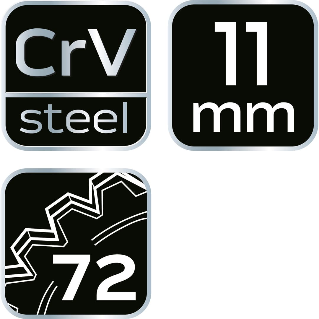 Klucz płasko-oczkowy rozcięty z grzechotką 11 mm 3