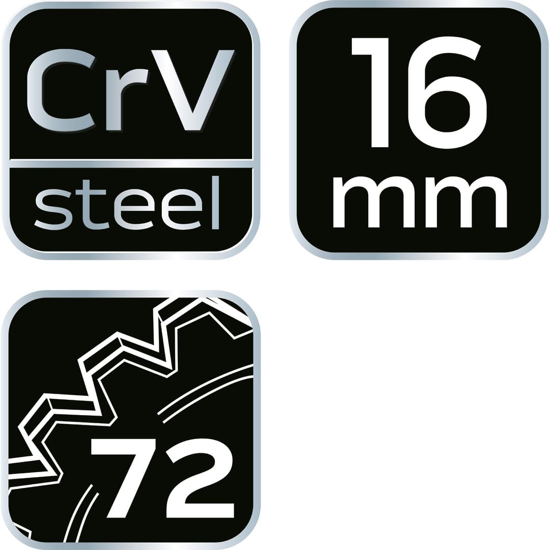 Klucz płasko-oczkowy rozcięty z grzechotką 16 mm 3