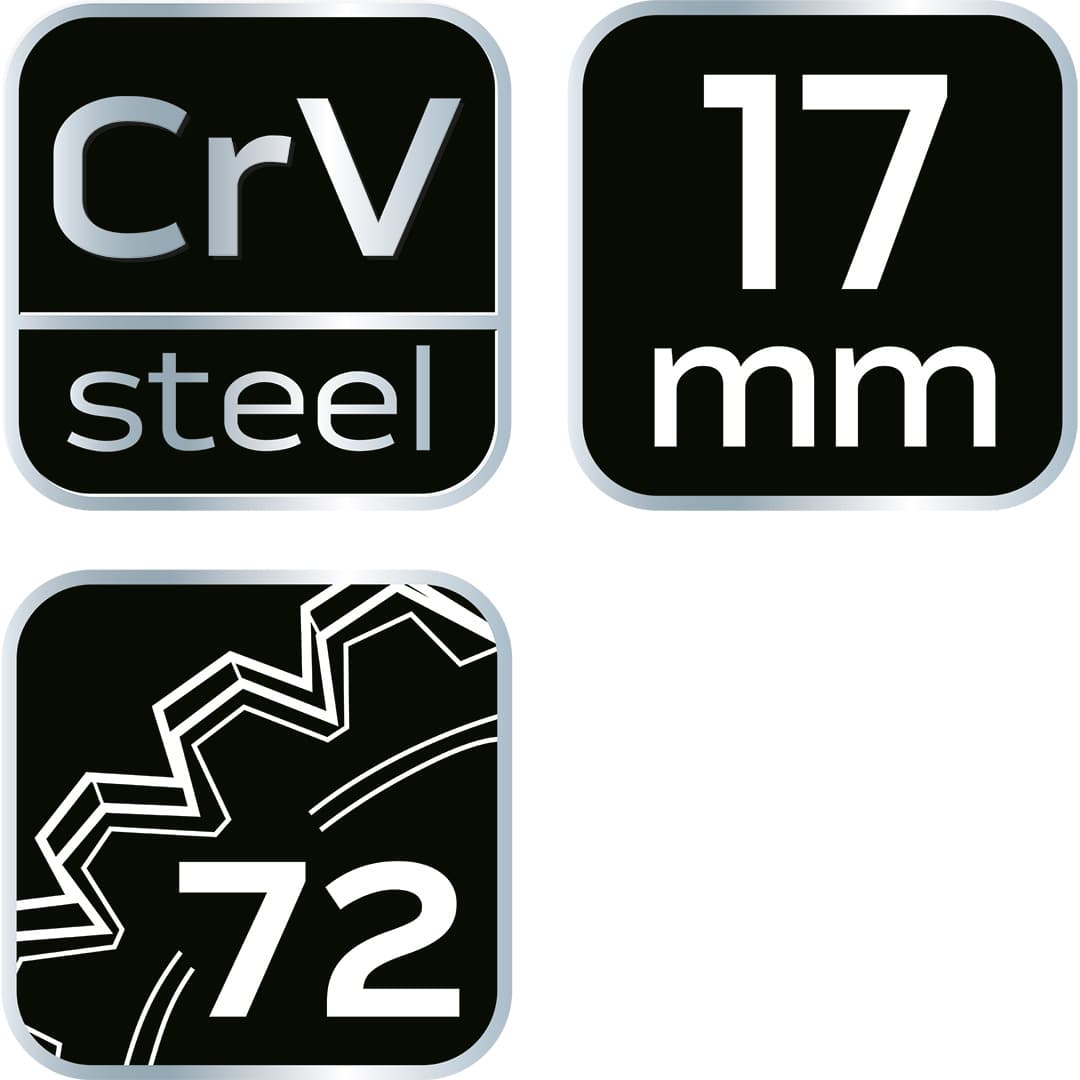Klucz płasko-oczkowy rozcięty z grzechotką 17 mm 3
