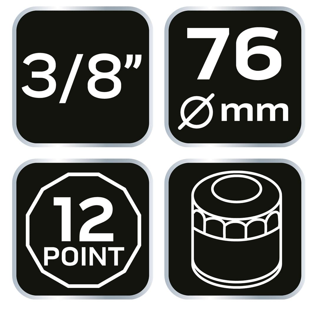 Nasadka do filtra oleju 76 mm 12-kątna czarna 6