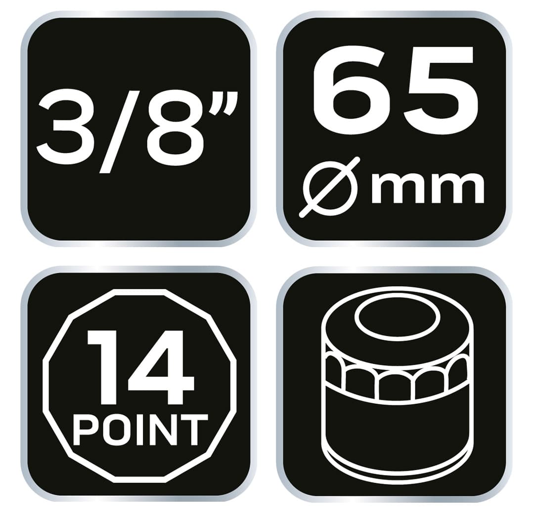 Nasadka do filtra oleju 65 mm 14-kątna czarna 6