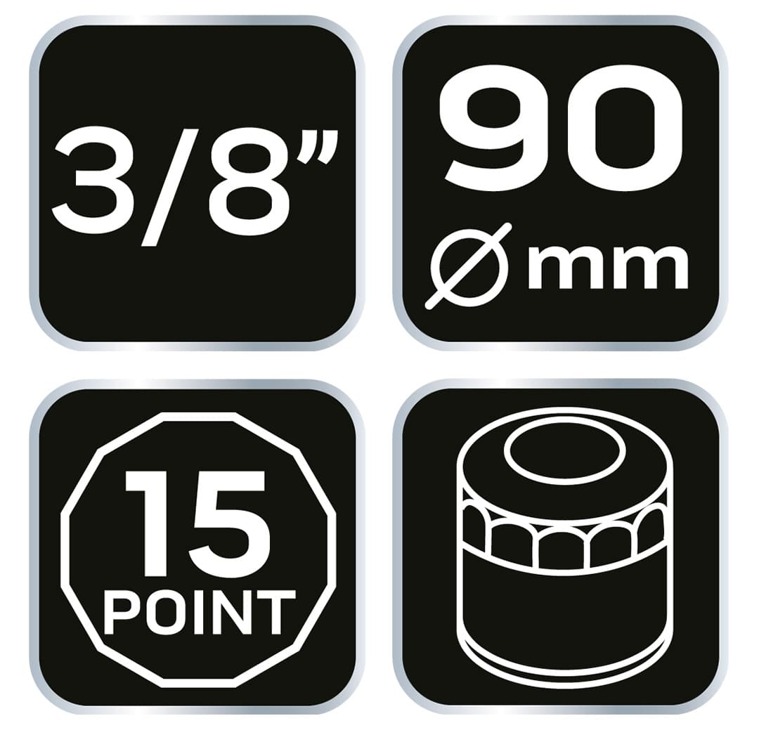 Nasadka do filtra oleju 90 mm 15-kątna czarna 3