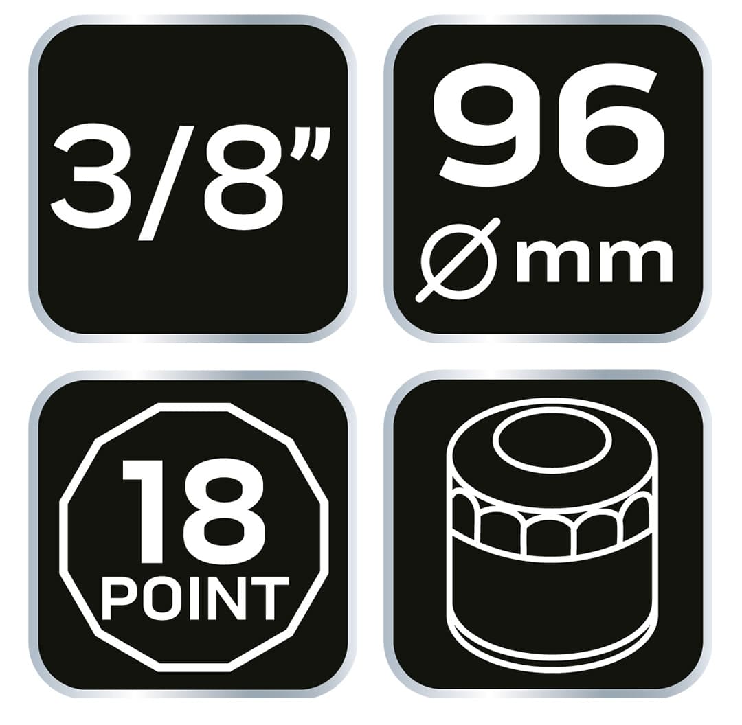 Nasadka do filtra oleju 96 mm 18-kątna czarna 6