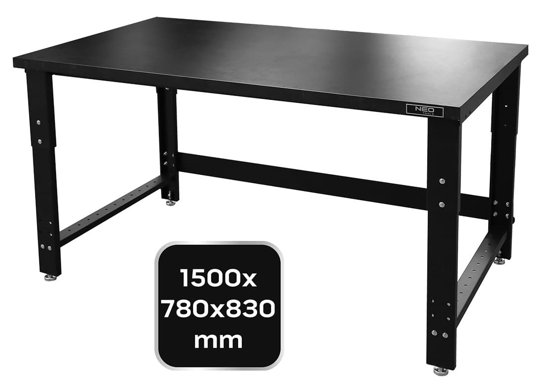 Stół warsztatowy z regulacją wysokości 1500 x 780 x 830 mm 3