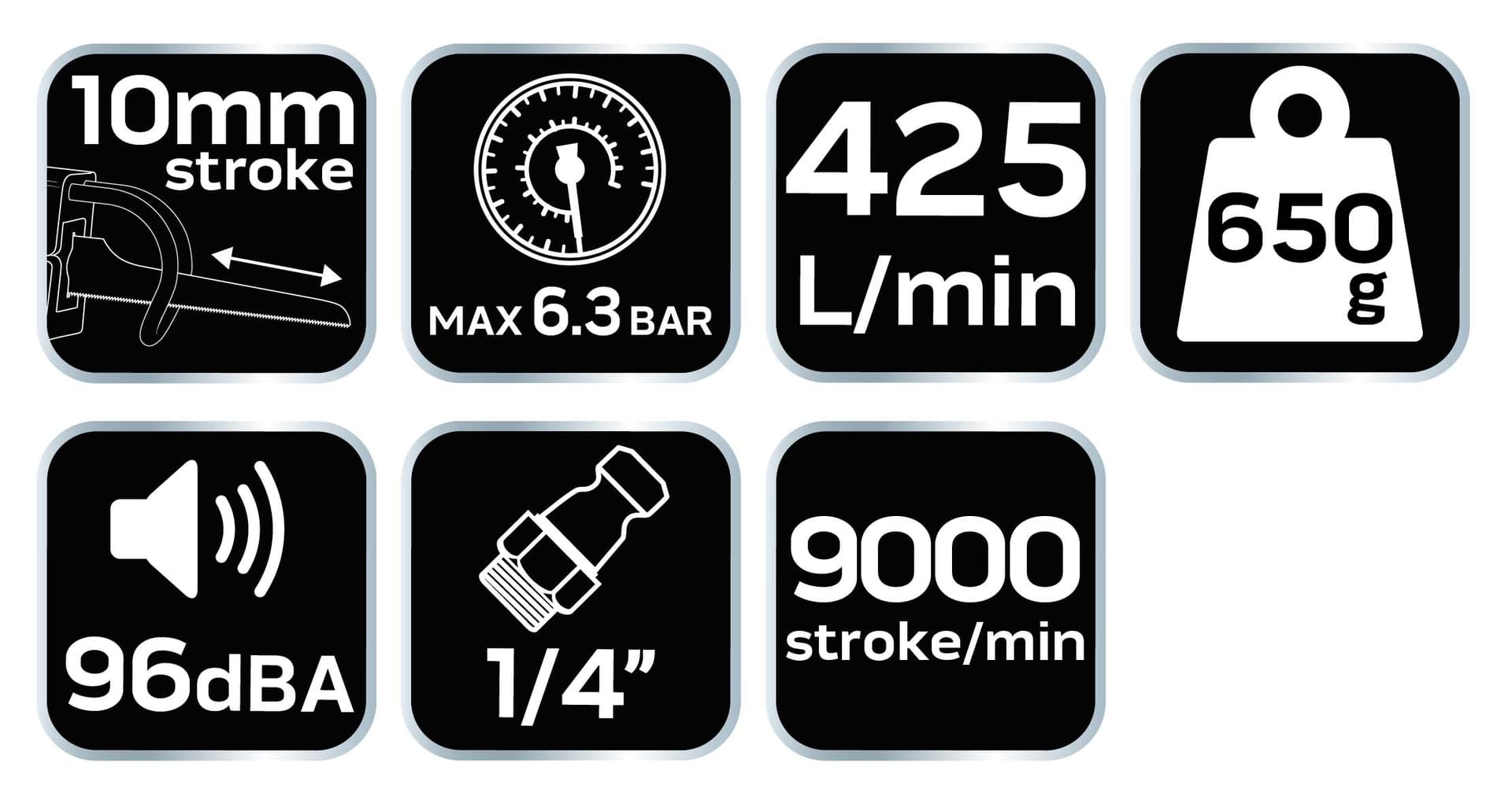 Pneumatyczna piła czołowa do metalu, drewna i tworzyw sztucznych 3