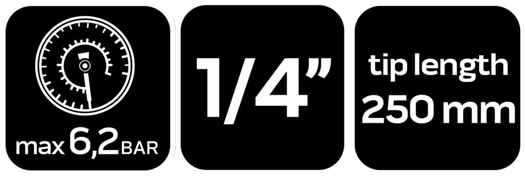 Pistolet do przedmuchiwania z dyszą 250 mm 9