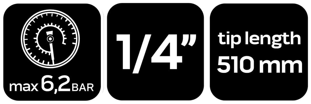 Pistolet do przedmuchiwania z wąską końcówką 510 mm 9