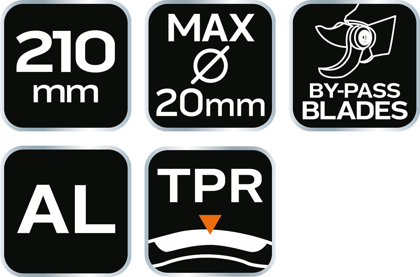 Sekator by-pass aluminiowy 210 mm z uchwytem TPR 3