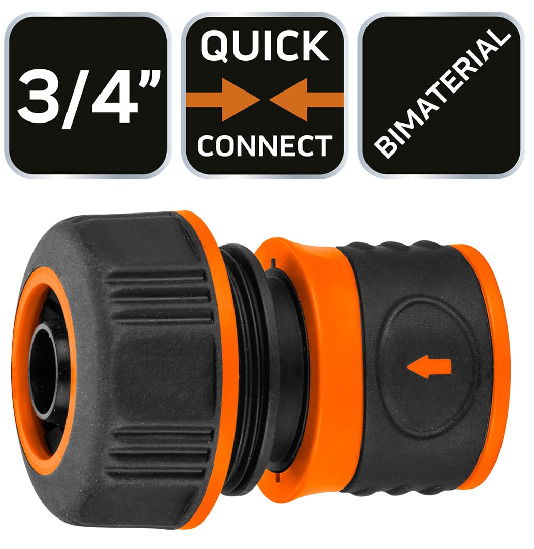 Złączka przelotowa dwumateriałowa do węża ogrodowego 3/4 cala 3