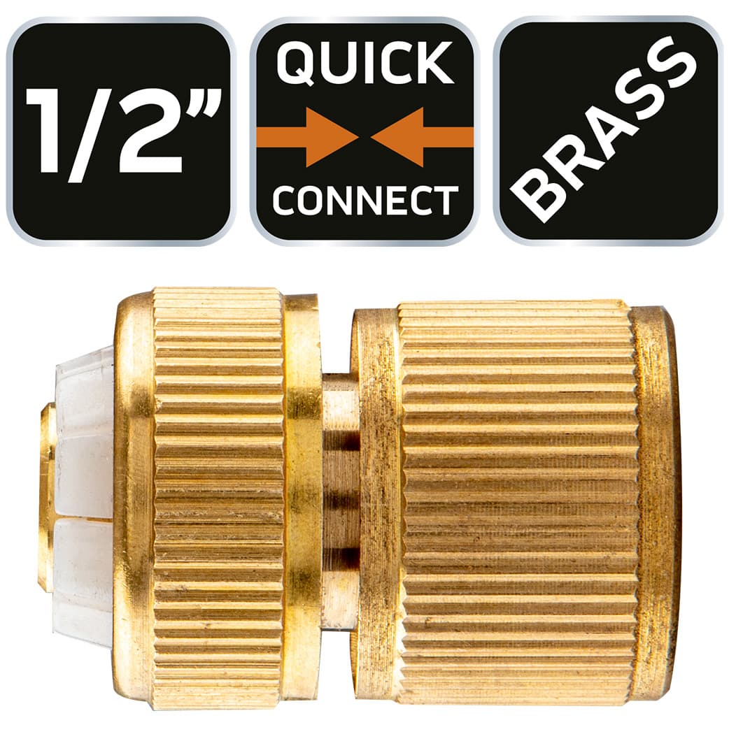 Złączka przelotowa mosiężna 1/2 cala do węża ogrodowego 3