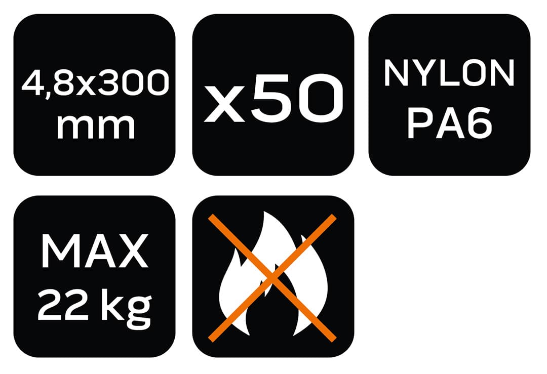 Opaski zaciskowe ogrodowe brązowe 4.8 x 300 mm 50 sztuk 7