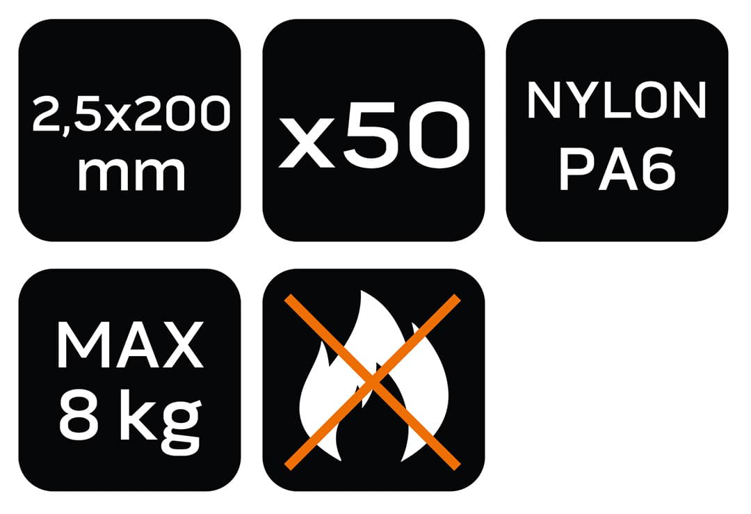 Opaski zaciskowe ogrodowe brązowe 2.5 x 200 mm 50 sztuk 3