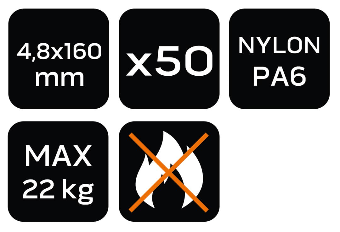 Opaski zaciskowe ogrodowe brązowe 4.8 x 160 mm, 50 sztuk 7