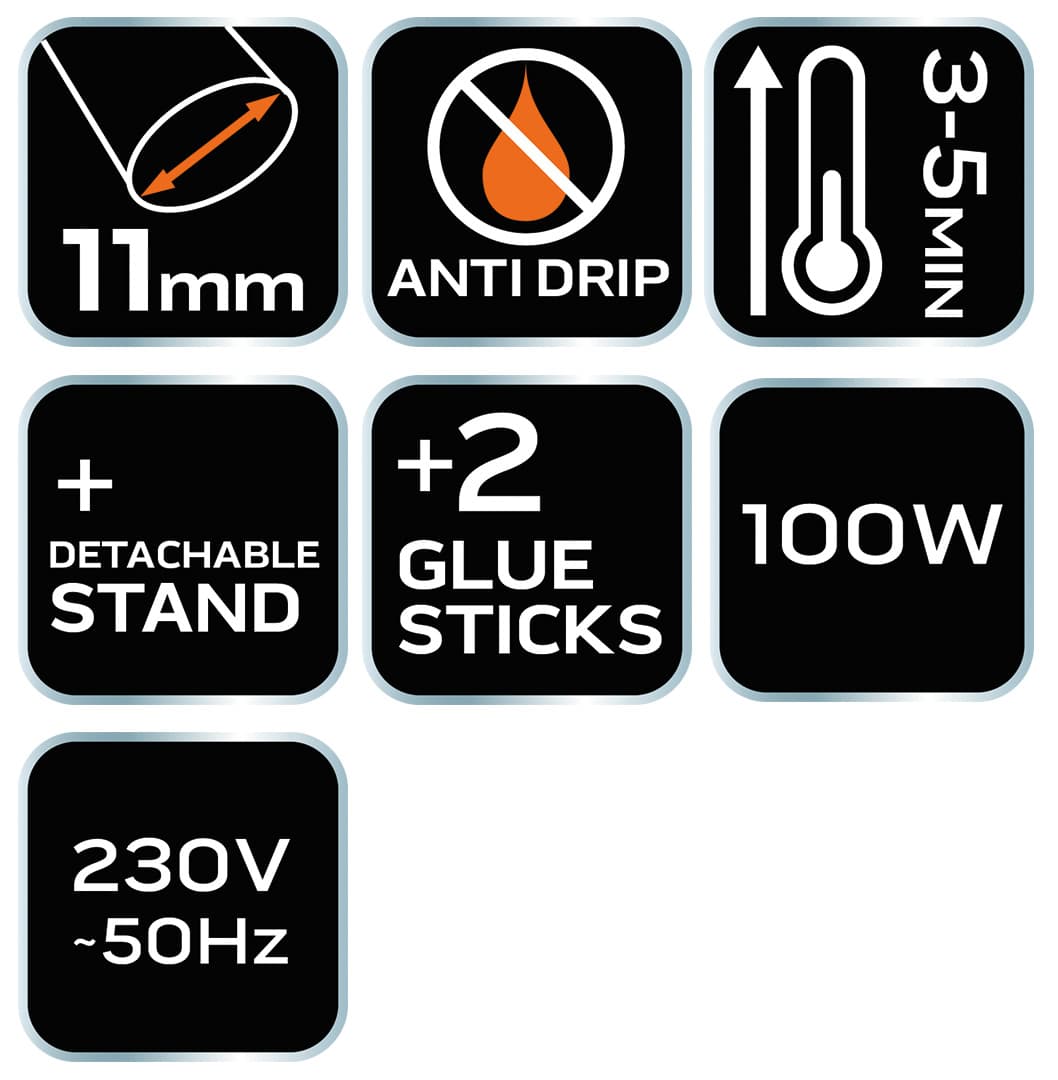 Pistolet do kleju 11 mm 100W 9