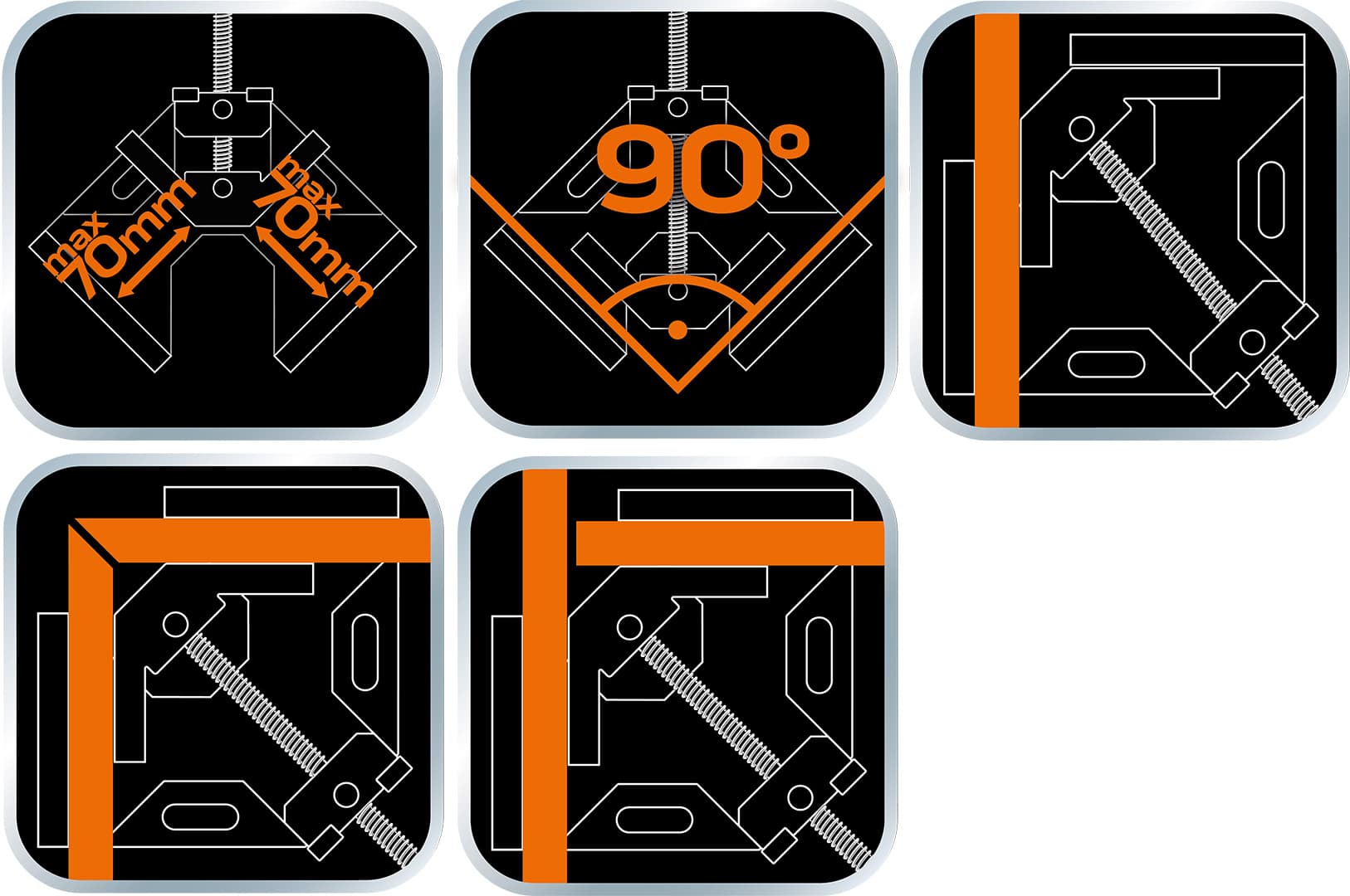 Ścisk narożny do łączenia elementów drewnianych 3