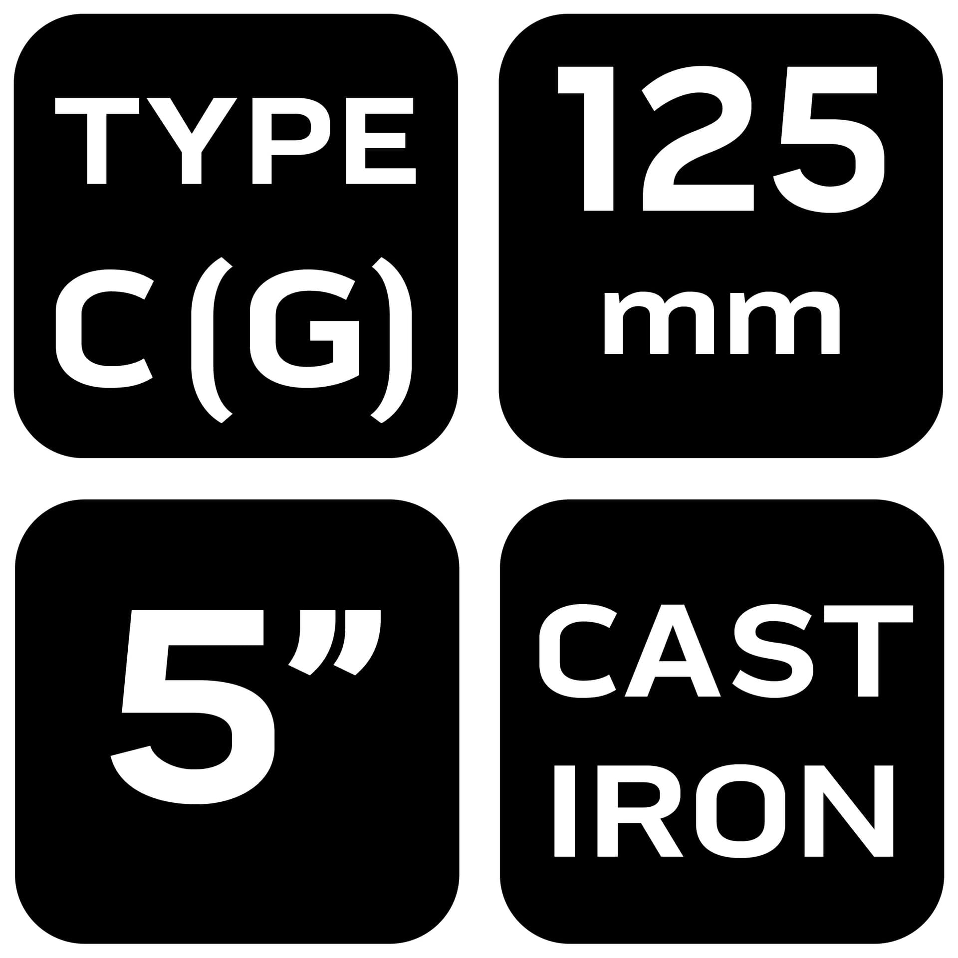 Ścisk stolarski śrubowy typ C (G) 125 mm żeliwny 9