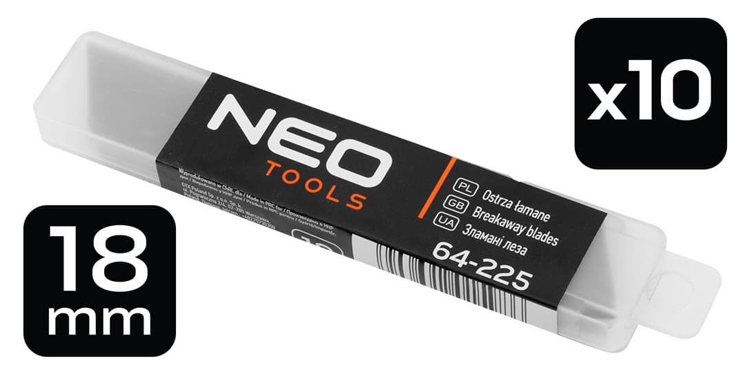 Ostrza łamane 18 mm 10 sztuk w opakowaniu 6