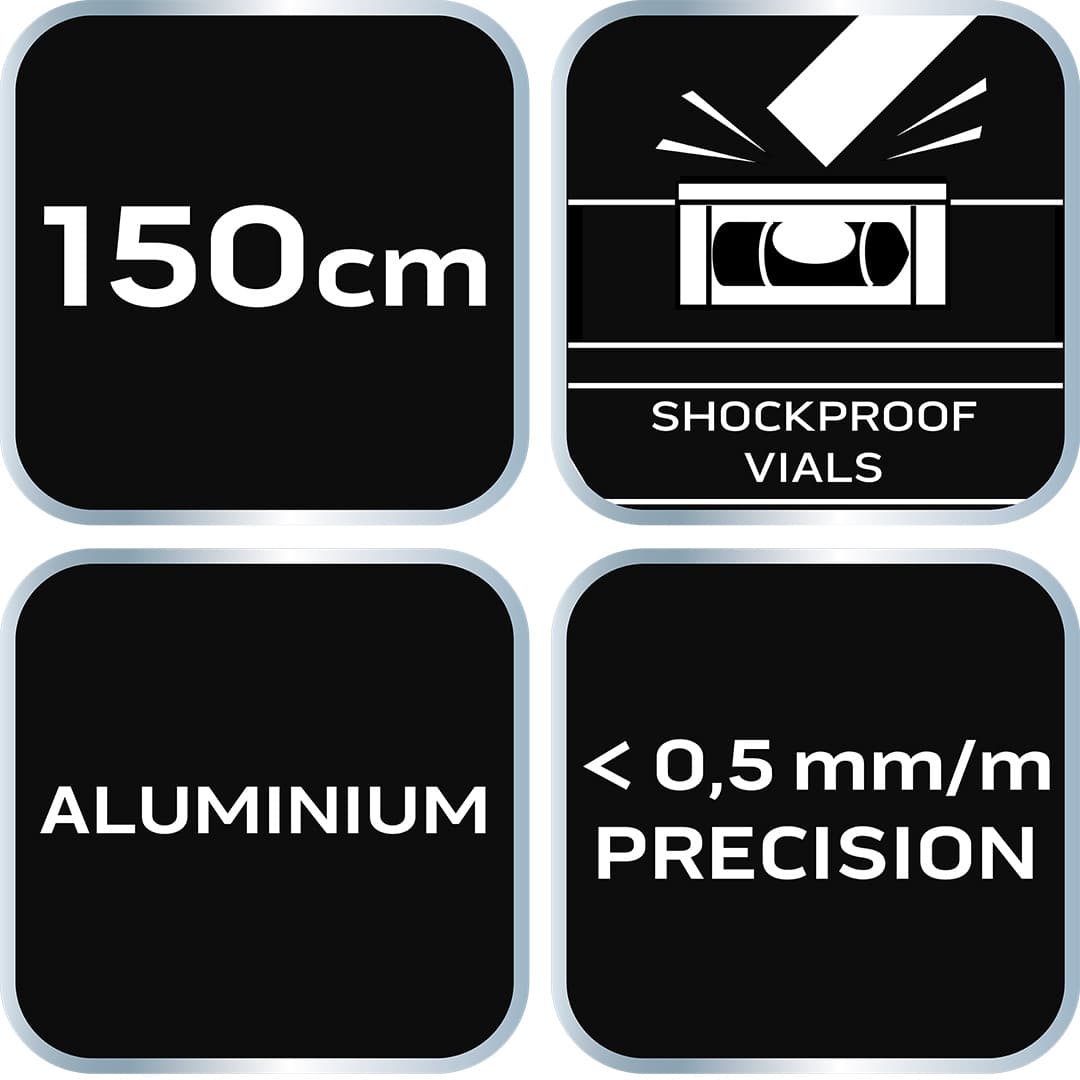 Poziomnica aluminiowa S 300 z 3 libellami 150 cm 3