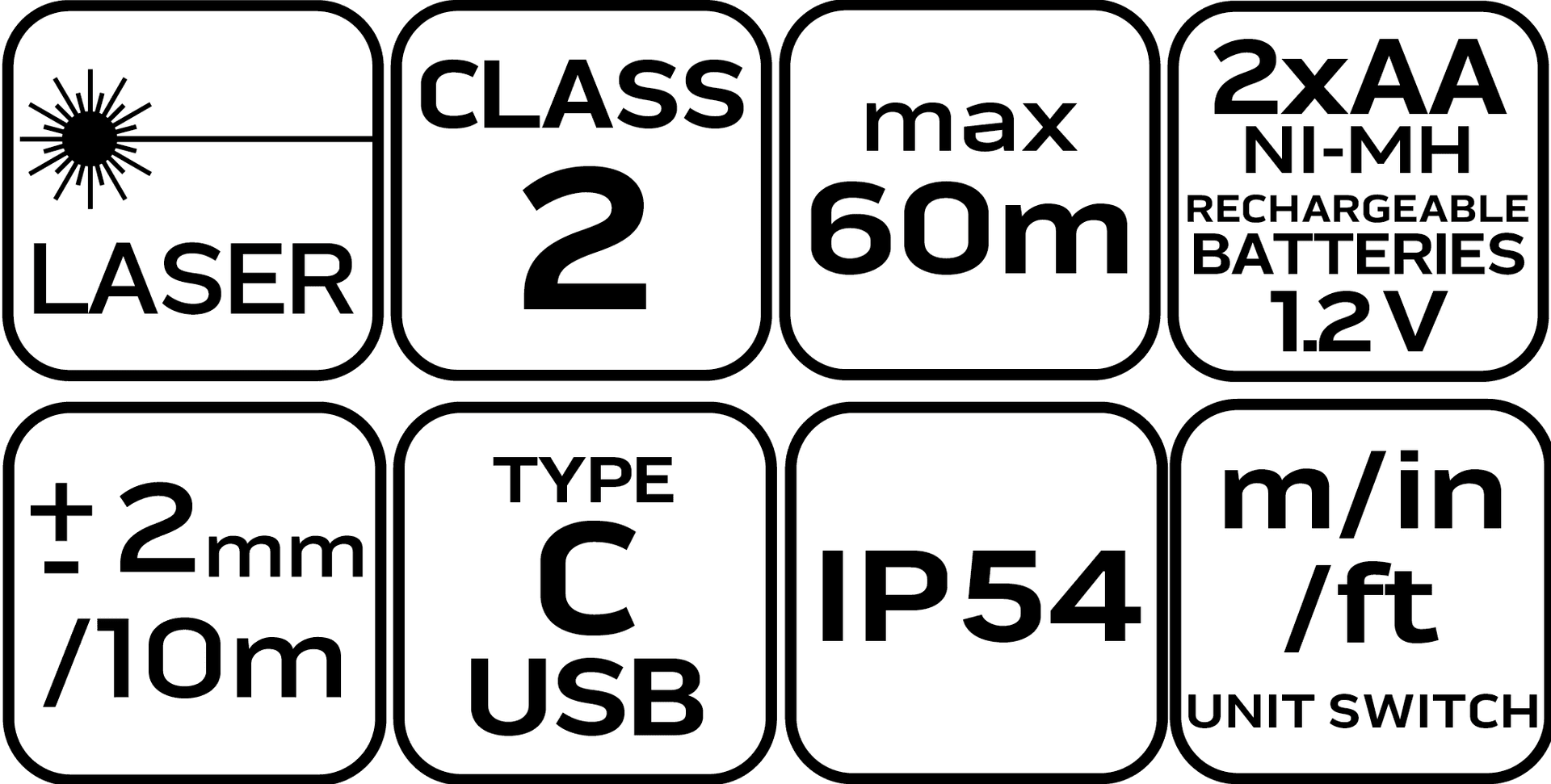 Dalmierz laserowy NEO 60 m zasięg IP54 3
