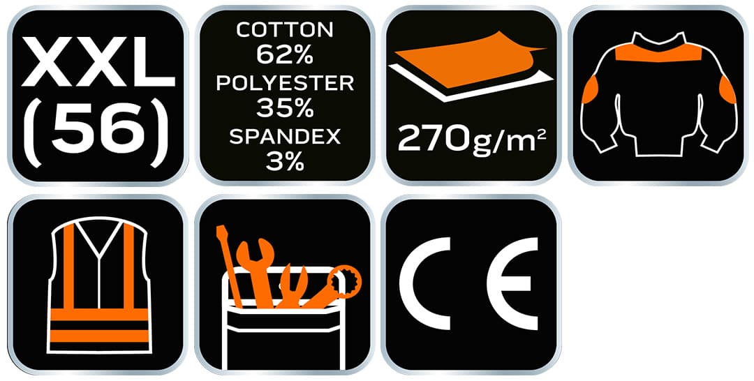 Bluza robocza Premium z bawełną, poliestrem i elastanem, rozmiar XXL 3