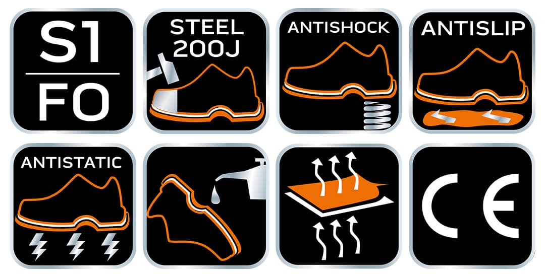 Półbuty robocze S1 FO ze stalowym podnoskiem, rozmiar 44 4