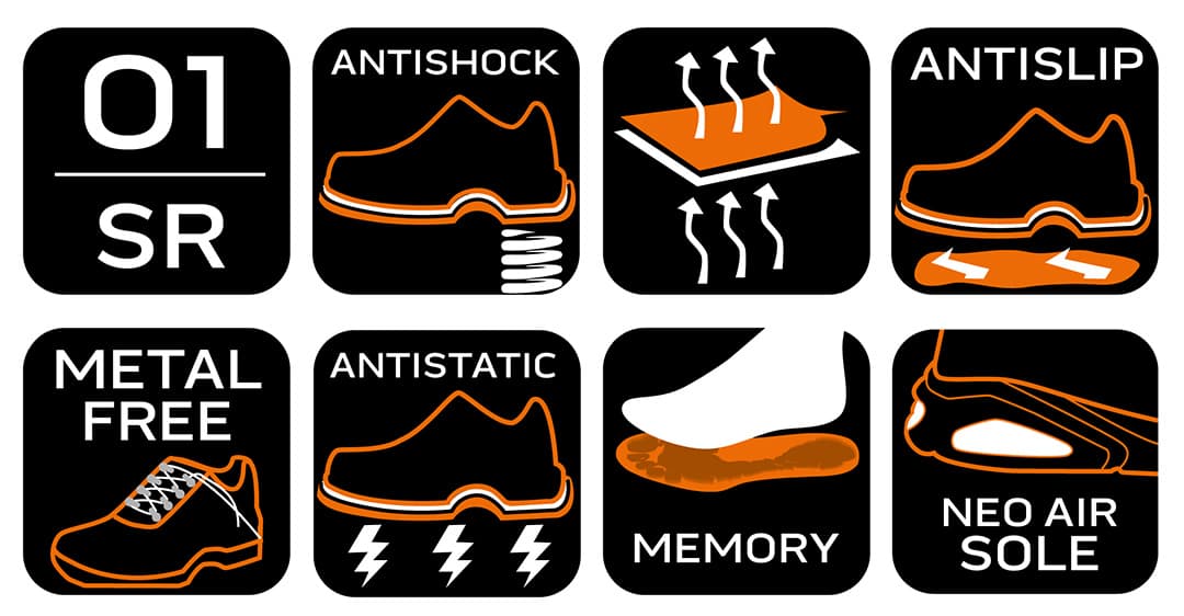 Półbuty zawodowe O1 SR Neo Air czarne rozmiar 44 4