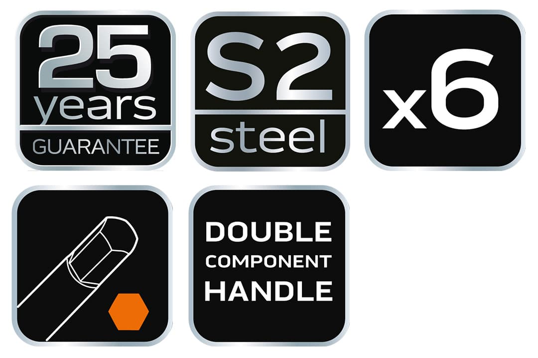 Klucze imbusowe sześciokątne 6 sztuk z wkładką 3