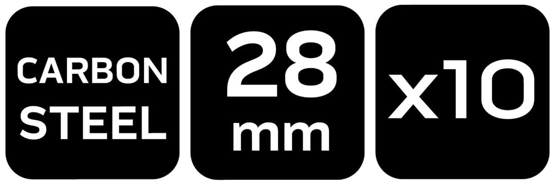 Uchwyt narzędziowy ze stali węglowej do trzonków o średnicy 28 mm, 10 sztuk 7
