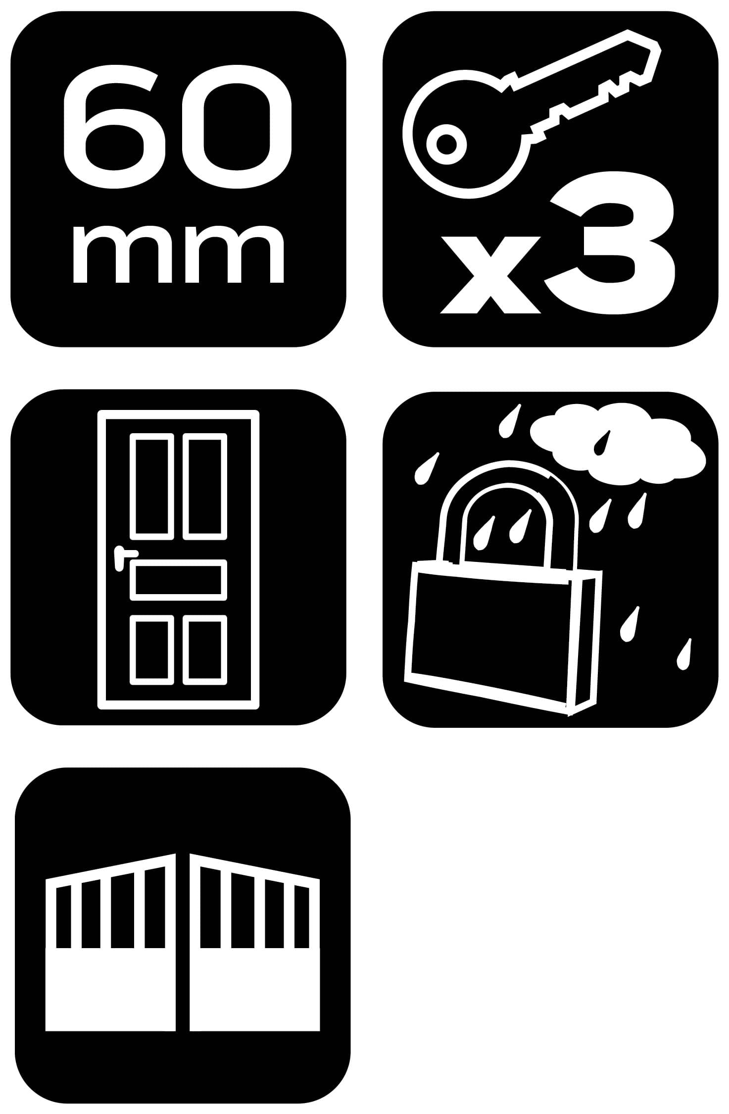 Kłódka żeliwna 60 mm z 3 kluczami 10