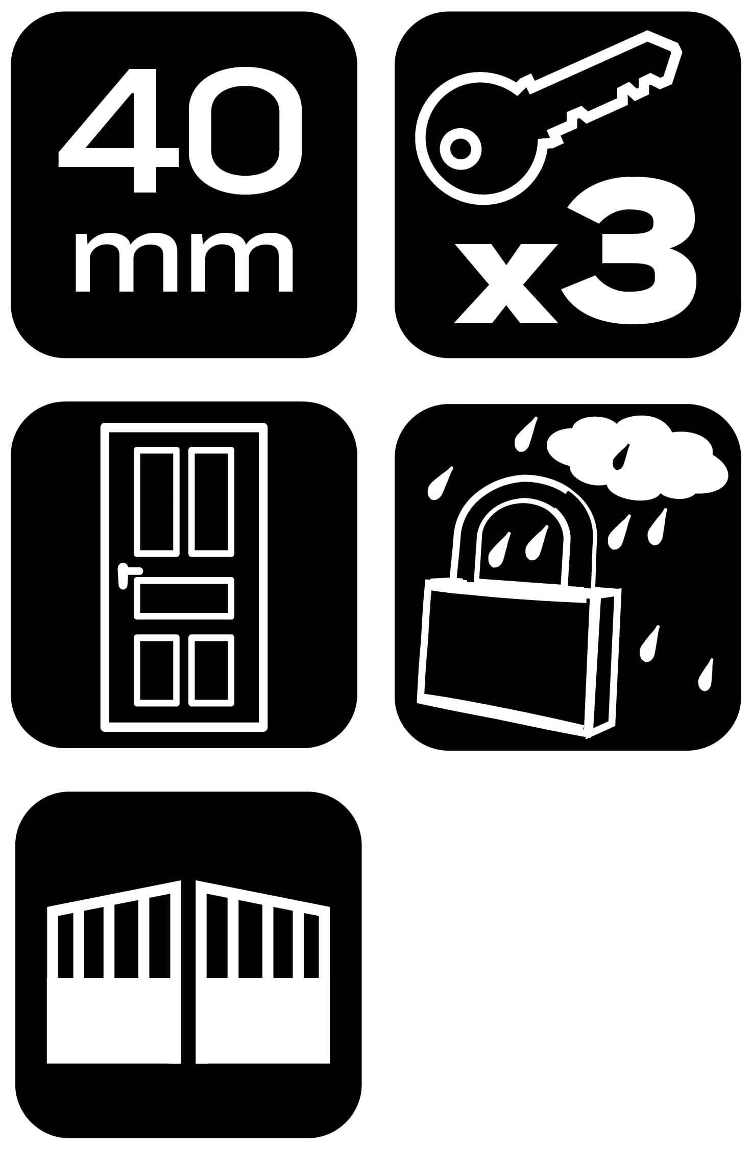 Kłódka z długim jarzmem 40 mm z 3 kluczami 9