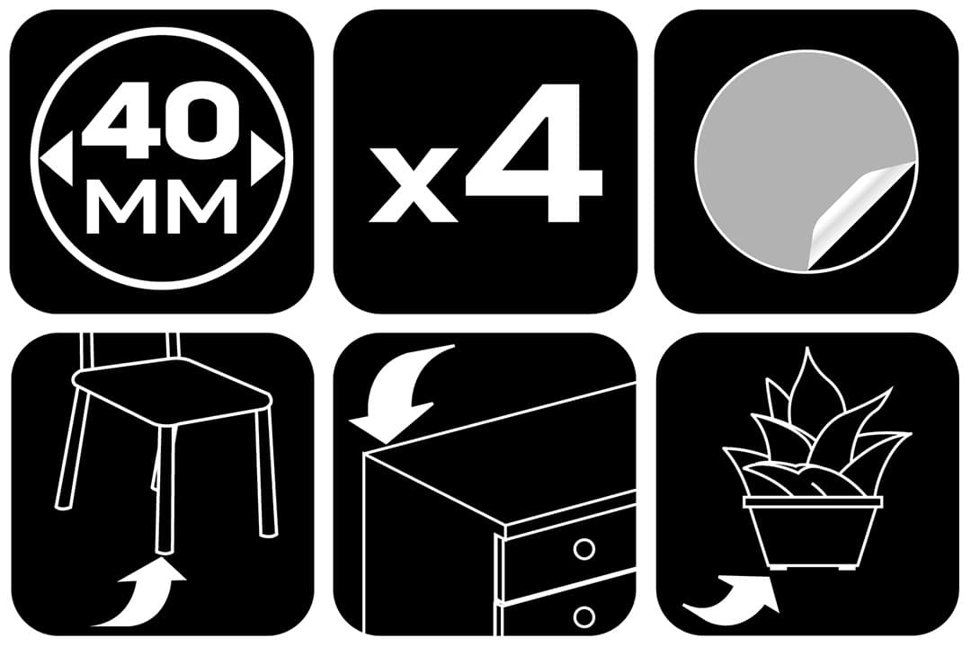 Okrągłe podkładki filcowe samoprzylepne, jasnobrązowe, średnica 40 mm, 4 sztuki 7