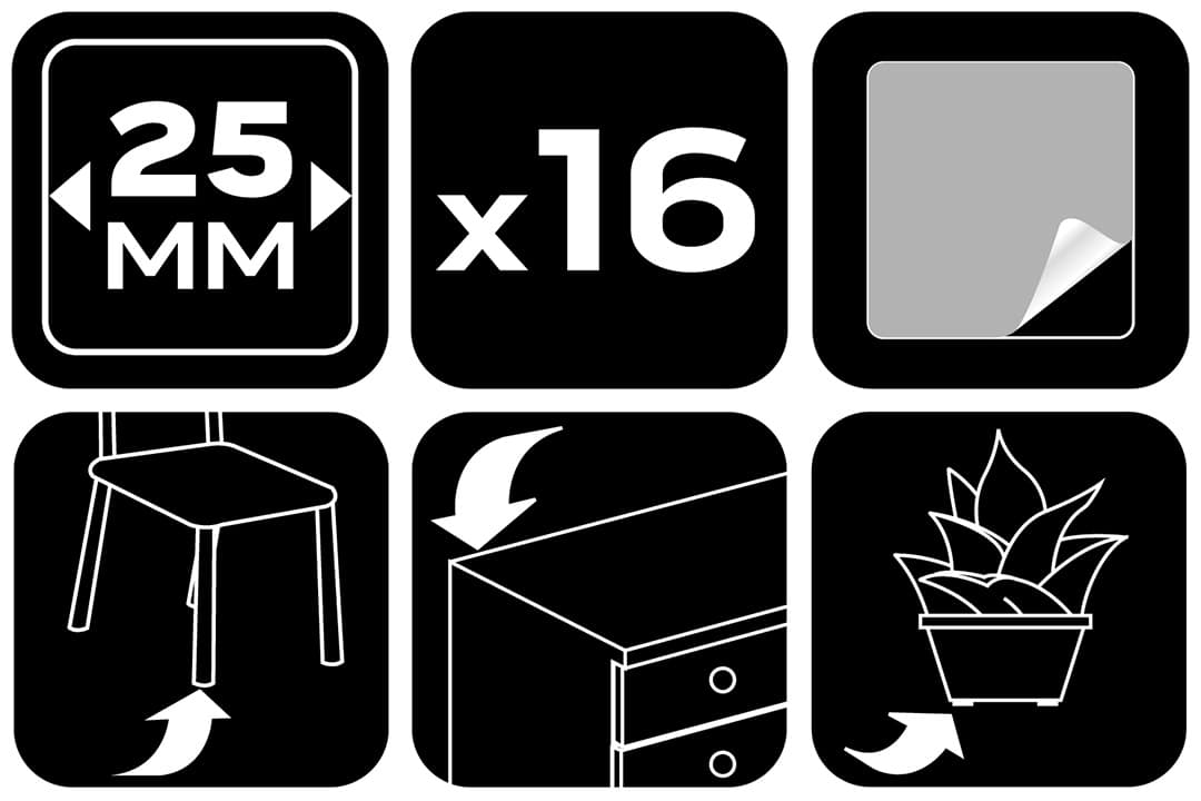 Samoprzylepne podkładki filcowe jasnobrązowe 25 x 25 mm 16 sztuk 7