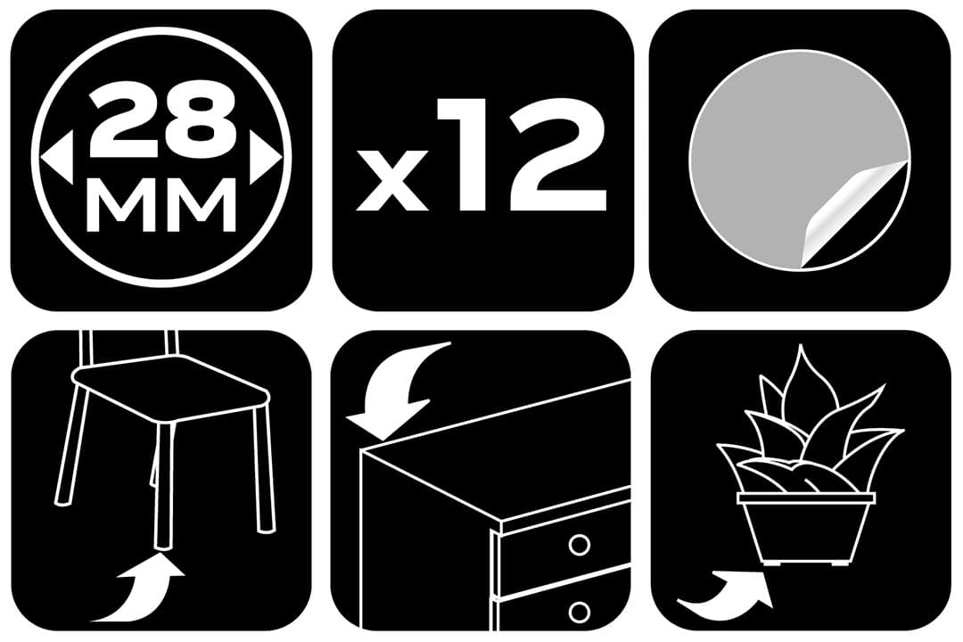 Okrągłe podkładki filcowe samoprzylepne białe 28 mm 12 sztuk 7