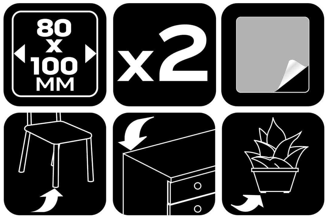 Podkładki filcowe samoprzylepne jasnobrązowe 80 x 100 mm 2 sztuki 10