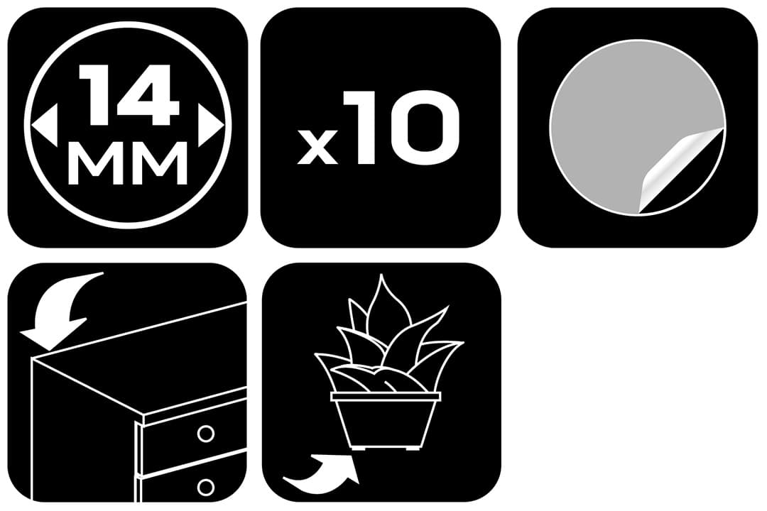 Podkładki silikonowe samoprzylepne przezroczyste 14 mm 10 sztuk 8