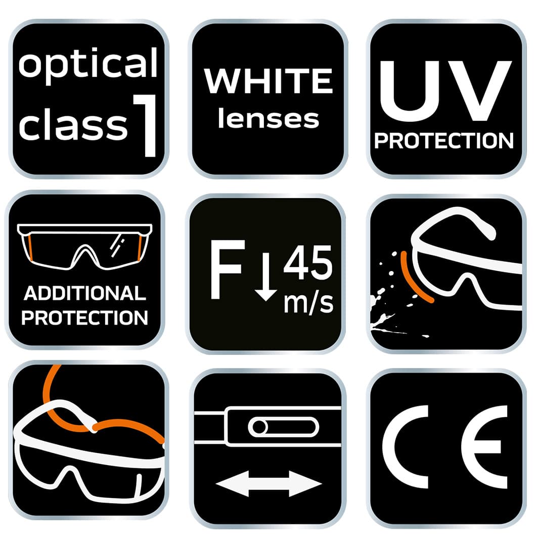 Okulary ochronne NEO TOOLS z poliwęglanu, przezroczyste 3